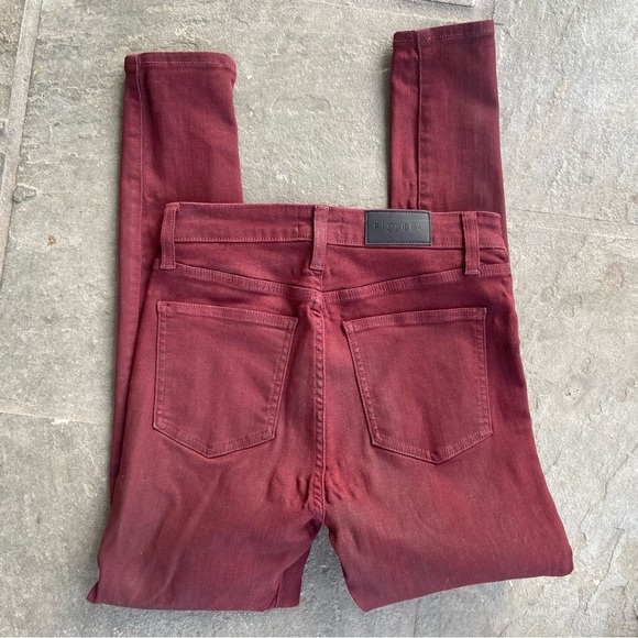 Pistola Coated Denim Maroon Skinny Ankle Jean Size 28 Stretch Casual Spring - Picture 7 of 11